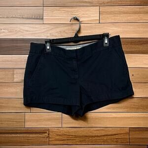 J Crew Women's 12 Cotton Flat Front navy blue Chino  Shorts 3" inseam